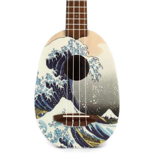  Luna Great Wave Pineapple Soprano Ukulele - Great Wave Graphic