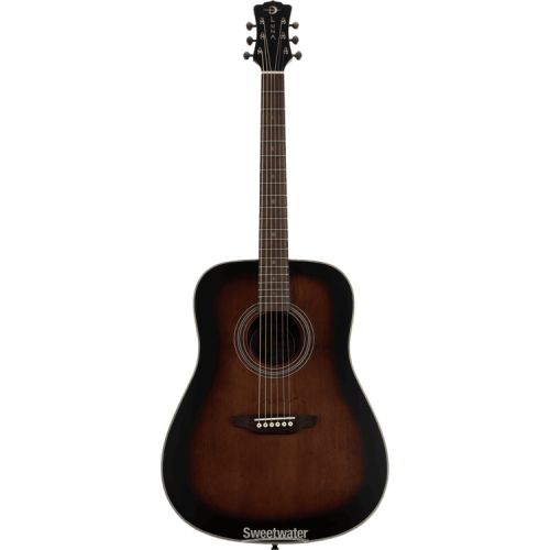  Luna Art Vintage Acoustic Guitar Essentials Bundle - Distressed Vintage Brownburst