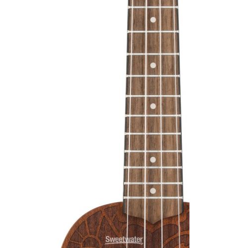  Luna Love Music Peace Soprano Ukulele - Satin Natural