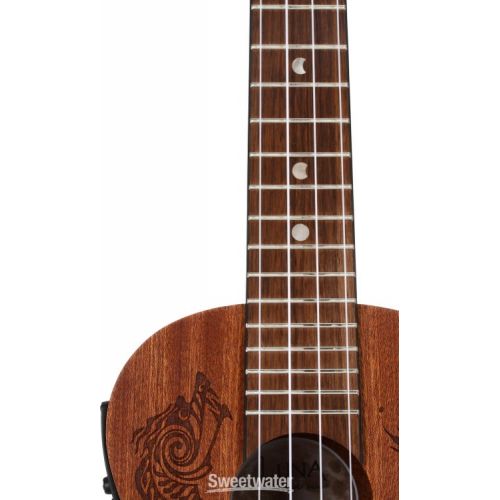  Luna Henna Dragon Mahogany Concert Ukulele - Natural