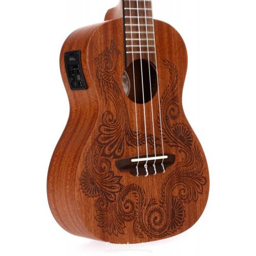  Luna Henna Dragon Mahogany Concert Ukulele - Natural