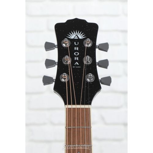  Luna Aurora Borealis 3/4-Size Acoustic Guitar - Black Pearl
