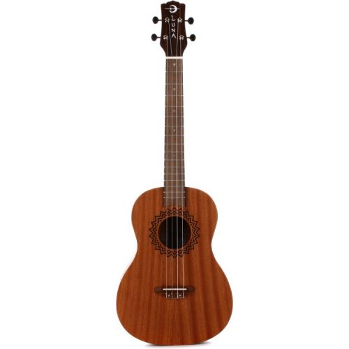  Luna Vintage Mahogany Baritone Ukulele Essentials Bundle - Satin Natural