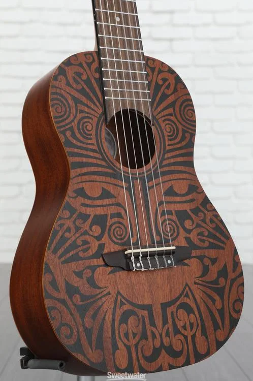 Luna Tribal Mahogany 6-String Baritone Ukulele - Satin Natural Demo