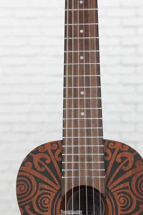  Luna Tribal Mahogany 6-String Baritone Ukulele - Satin Natural Demo