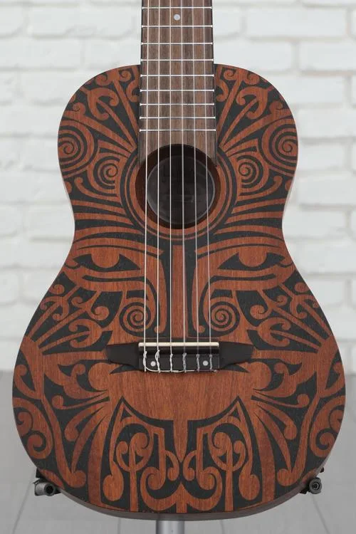  Luna Tribal Mahogany 6-String Baritone Ukulele - Satin Natural Demo