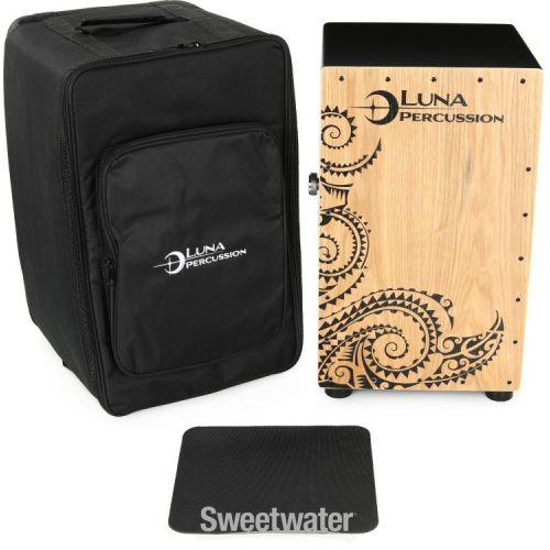  Luna Tattoo Cajon with Bag - Black