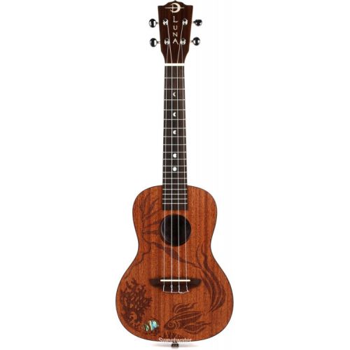  Luna Coral Solid Mahogany Concert Ukulele - Satin Natural