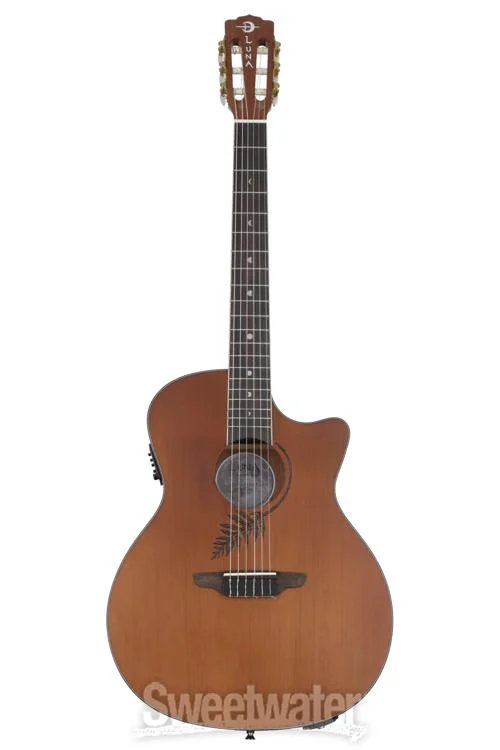  Luna Woodland Cedar Nylon Acoustic-electric Guitar - Satin Natural