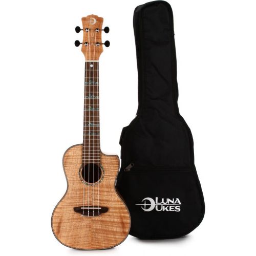  Luna High Tide Exotic Mahogany Concert Ukulele Essentials Bundle - Satin Natural