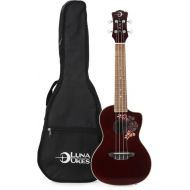 Luna Flora Concert Ukulele - Transparent Merlot