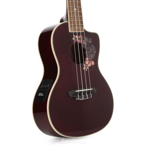  Luna Flora Concert Ukulele - Transparent Merlot