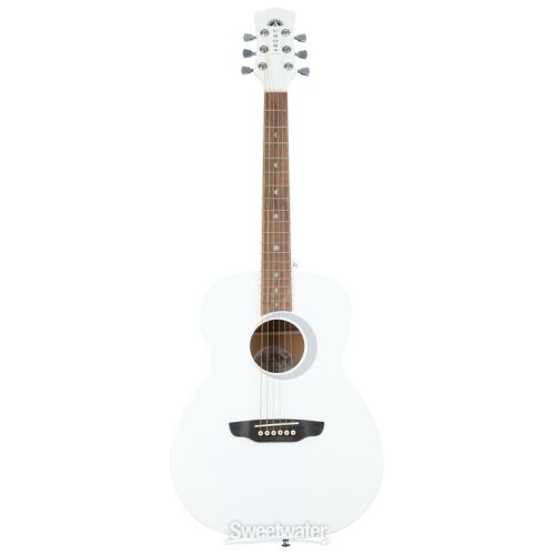  Luna Aurora Borealis 3/4-Size Acoustic Guitar Essentials Bundle - White Sparkle