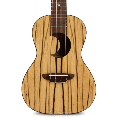  Luna Crescent Black and White Ebony Concert Ukulele - Natural