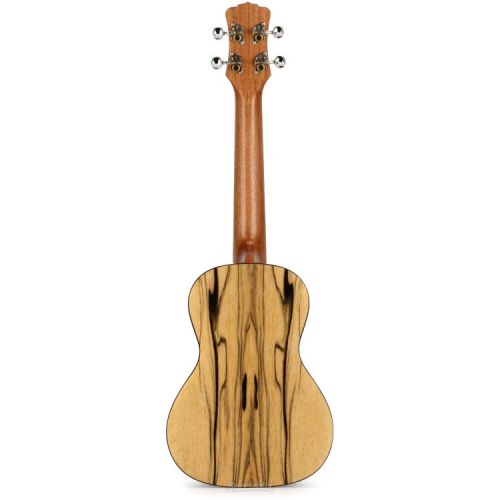  Luna Crescent Black and White Ebony Concert Ukulele - Natural