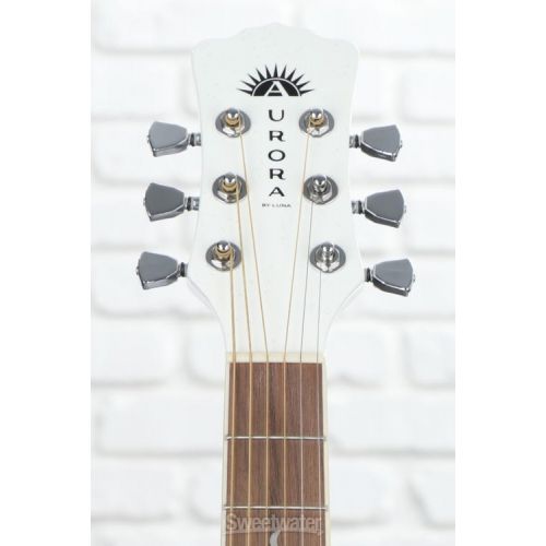  Luna Aurora Borealis 3/4-Size Acoustic Guitar - White Sparkle