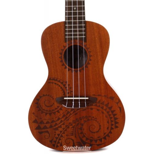  Luna Tattoo Mahogany Concert Ukulele- Satin Natural