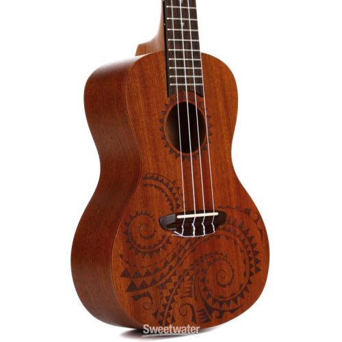  Luna Tattoo Mahogany Concert Ukulele- Satin Natural