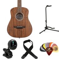 Luna Safari Koa Supreme Acoustic-Electric Guitar Essentials Bundle - Satin Natural