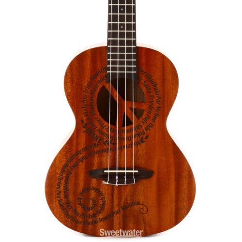  Luna Maluhia Peace Tenor Ukulele - Satin Natural