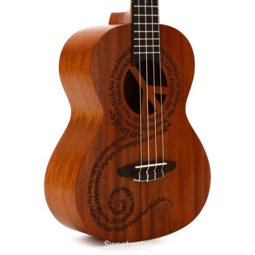  Luna Maluhia Peace Tenor Ukulele - Satin Natural