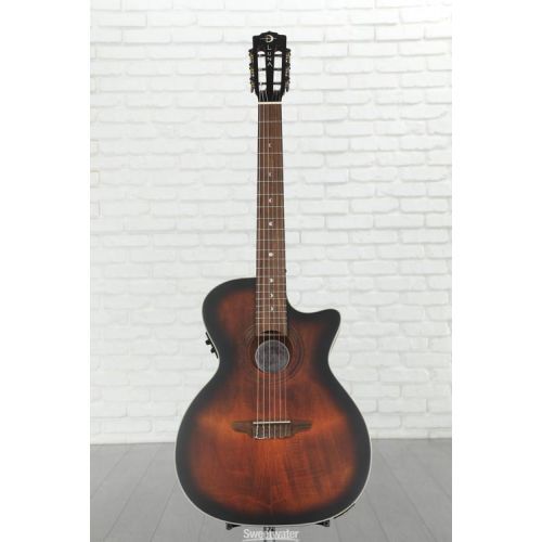  Luna Art Vintage Nylon String Acoustic-electric Guitar - Distressed Brown Burst