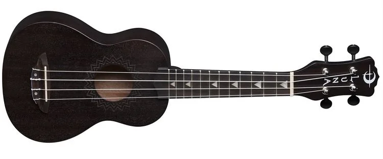  Luna Vintage Mahogany Soprano Ukulele - Black Satin