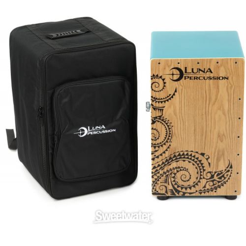  Luna Tattoo Cajon with Bag - Teal