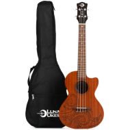 Luna Tattoo Mahogany Acoustic-electric Tenor Ukulele - Satin Natural