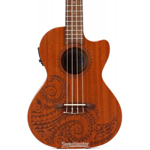  Luna Tattoo Mahogany Acoustic-electric Tenor Ukulele - Satin Natural