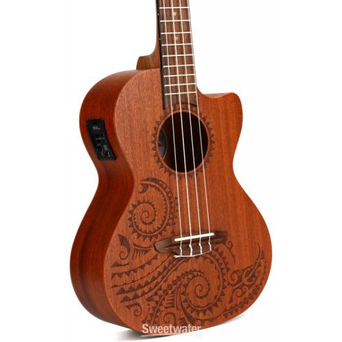  Luna Tattoo Mahogany Acoustic-electric Tenor Ukulele - Satin Natural