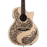 Luna Henna Paradise Acoustic-electric Guitar - Open Pore Natural