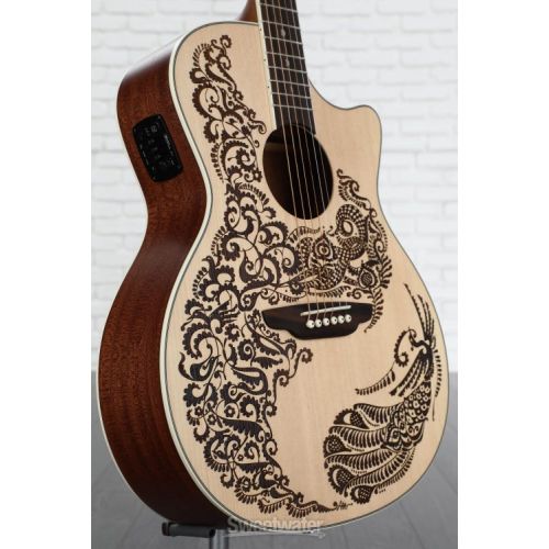  Luna Henna Paradise Acoustic-electric Guitar - Open Pore Natural