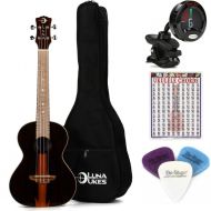 Luna Ziricote Tenor Ukulele Essentials Bundle - Gloss Natural