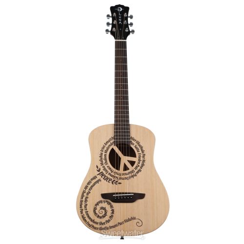  Luna Safari Peace Travel Guitar Essentials Bundle - Satin Natural