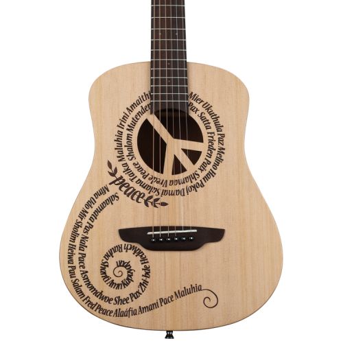  Luna Safari Peace Travel Guitar Essentials Bundle - Satin Natural