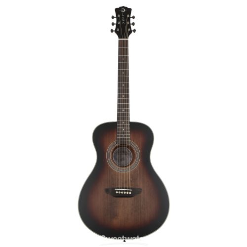  Luna Art Vintage Folk, Left-Handed Acoustic Guitar - Distressed Vintage Brownburst