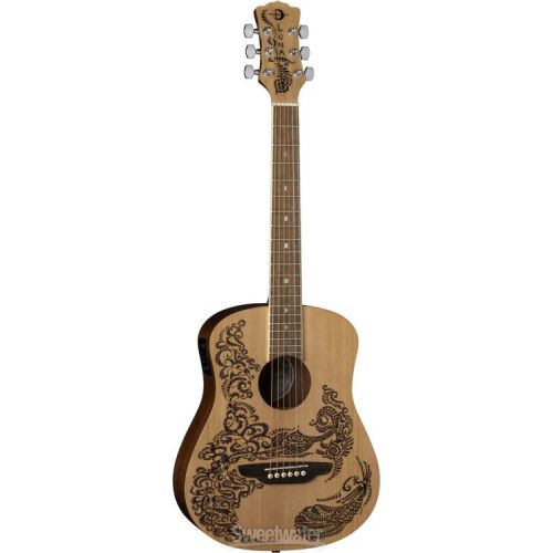  Luna Safari Henna Paradise Acoustic-electric Travel Guitar Pack - Natural