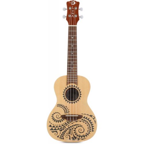  Luna Tattoo Spruce Concert Ukulele - Satin Natural