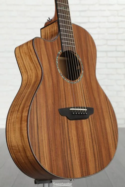 Luna High Tide Koa Grand Concert Left-Handed Acoustic-electric Guitar - Satin Natural