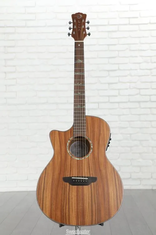  Luna High Tide Koa Grand Concert Left-Handed Acoustic-electric Guitar - Satin Natural