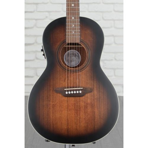  Luna Art Vintage Parlor Solid Top Acoustic-electric Guitar - Distressed Vintage Brownburst