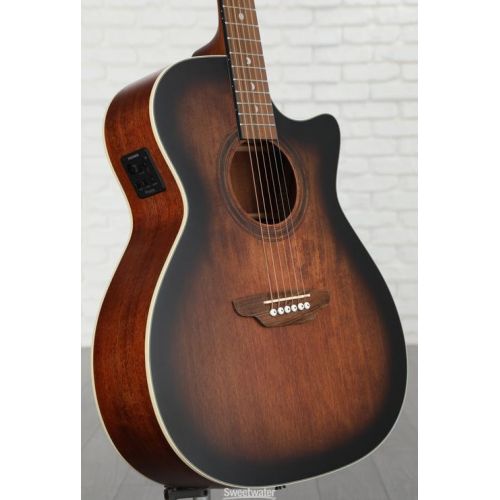  Luna Art Vintage Grand Auditorium Acoustic-electric Guitar - Distressed Vintage Brownburst