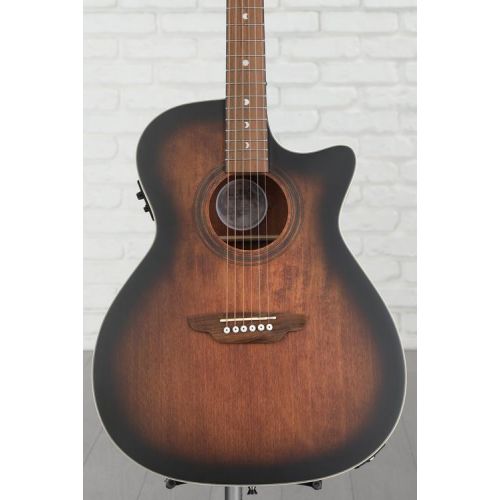  Luna Art Vintage Grand Auditorium Acoustic-electric Guitar - Distressed Vintage Brownburst