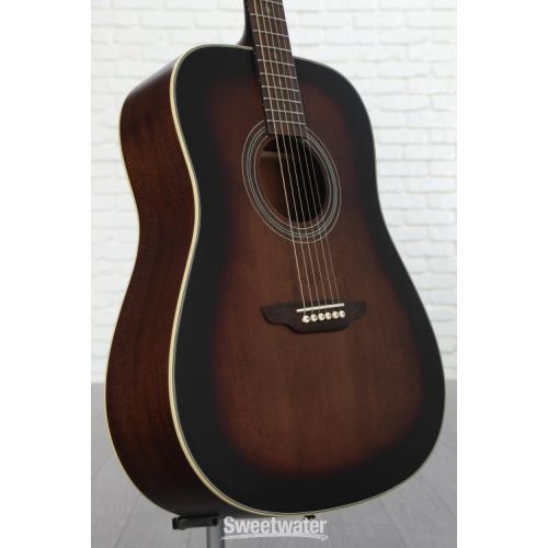  Luna Art Vintage Acoustic Guitar - Distressed Vintage Brownburst