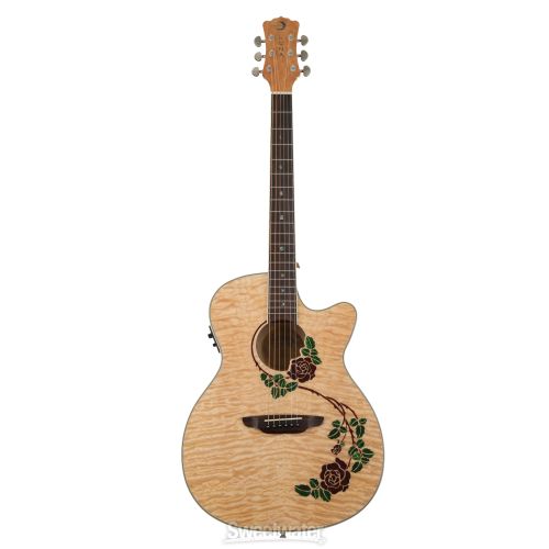  Luna Flora Rose Acoustic-electric Guitar - Gloss Natural Quilted Maple