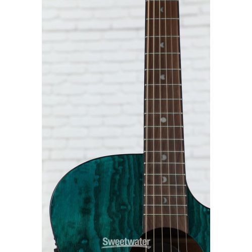  Luna Gypsy Quilted Ash Acoustic-electric Guitar - Transparent Teal