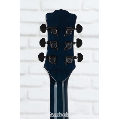  Luna Gypsy Quilted Ash Acoustic-electric Guitar - Transparent Teal