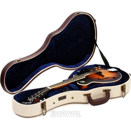  Luna Moonbird A-Style Acoustic-Electric Mandolin and Case - Black Satin