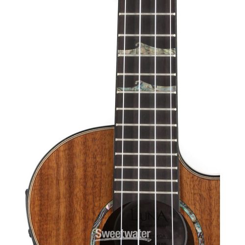  Luna High Tide Koa Tenor Ukulele Acoustic-electric Ukulele - Satin Natural